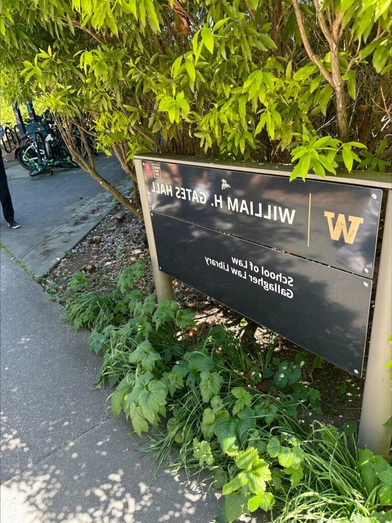 Business Law class UW School of Law - William Gates school of law sign